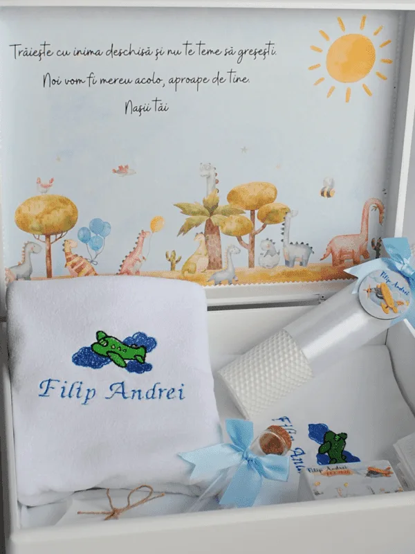 Trusou botez cufar personalizat de lemn