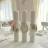 Lumanare botez cu pene, lumanare fagure Ingeri Lumanare botez fete cu pene, lumanare fagure Ingeri