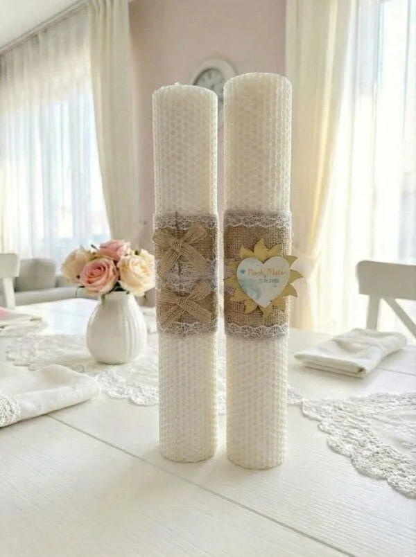 Lumanare botez personalizata, lumanare decor lemn