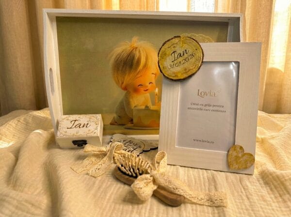 Set tavita mot cu rama foto, tava mot cu rama foto personalizata