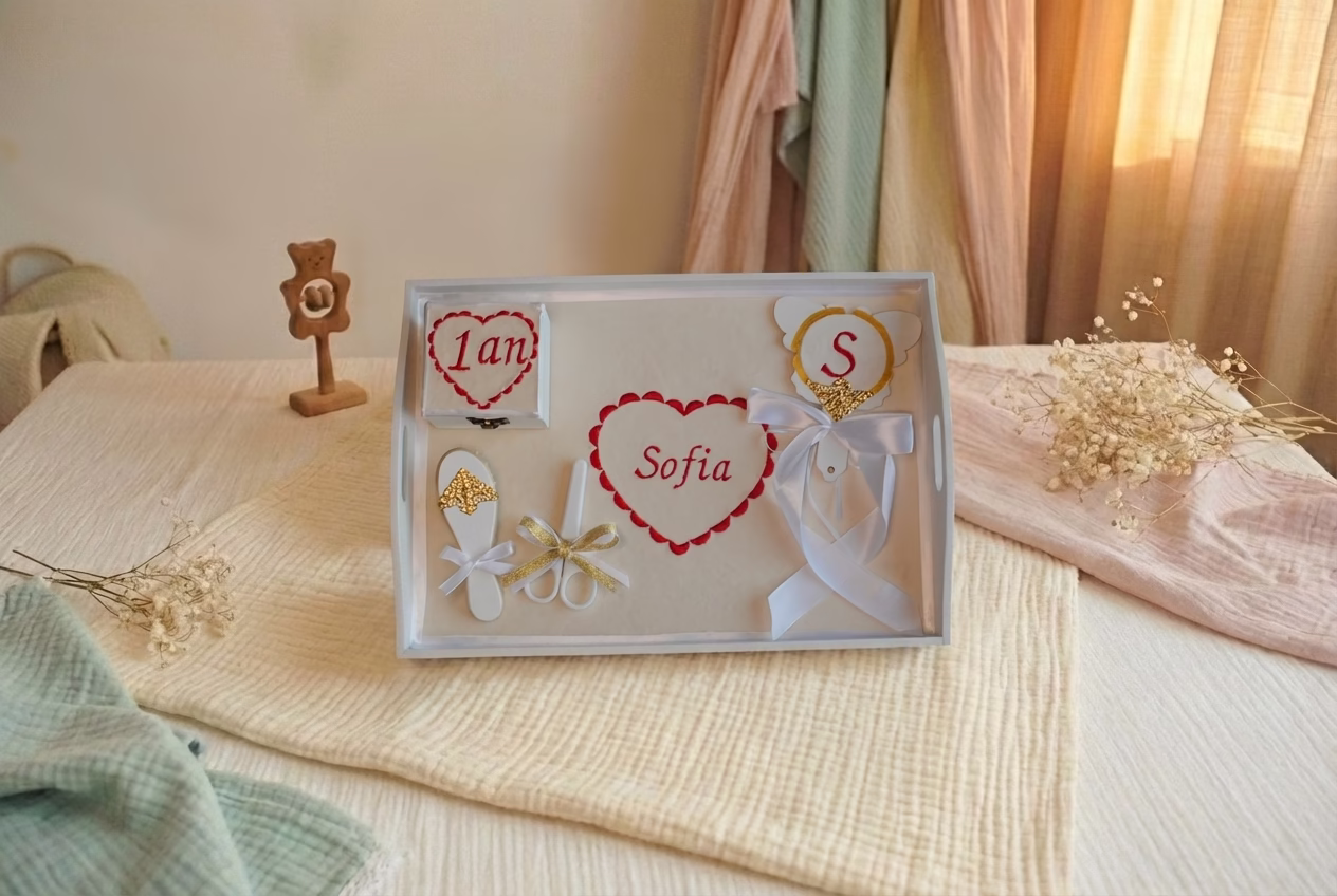 Tavita de mot brodata, set tava mot cu broderie personalizata