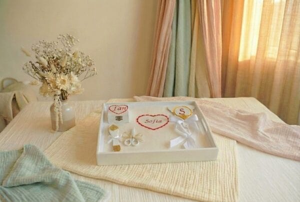 Tavita de mot cu broderie personalizata