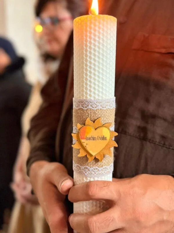 lumanare sunrise, lumanare cu inimioara personalizata