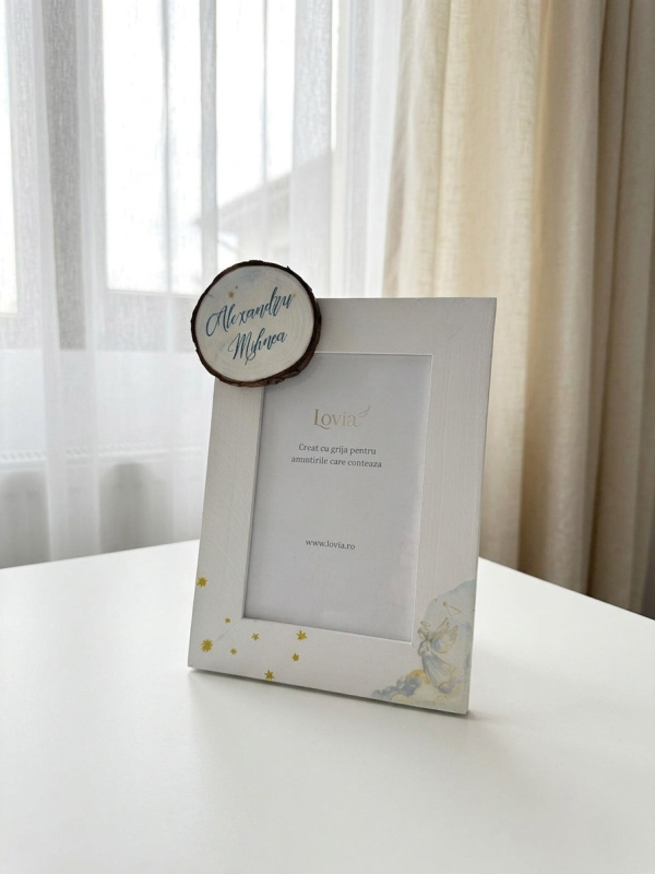 rama foto personalizata, cadou botez, rama foto set trusou botez personalizat