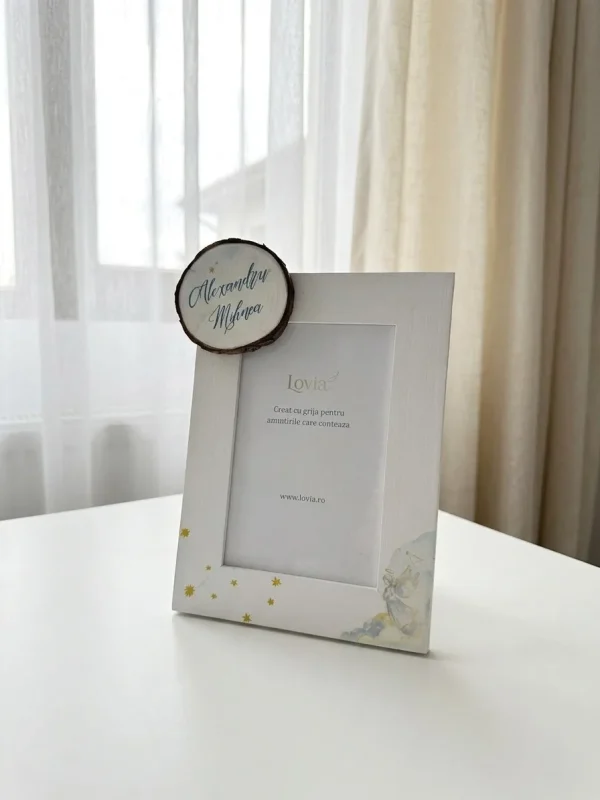 rama foto personalizata, cadou botez, rama foto set trusou botez personalizat
