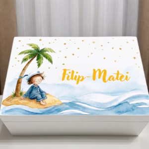 Cutie de lemn personalizata, marinar, palmier, cadou