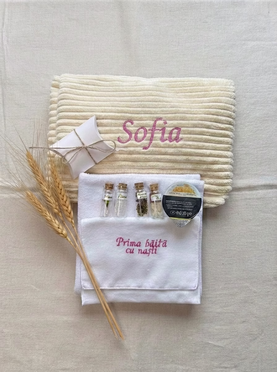 set complet ptima baita cu nasii cu geantuta personalizata