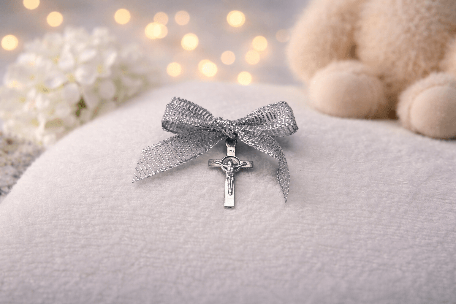 cruciulite botez, argintiu