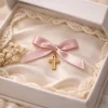 cruciulite botez, fetite, funda roz