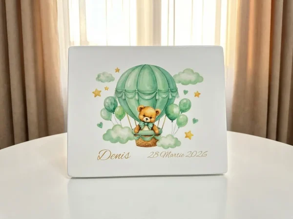 cutie de amintiri cu ursulet, verde