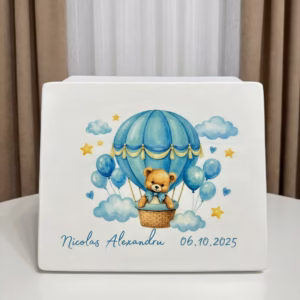 cutie lemn personalizata ursulet