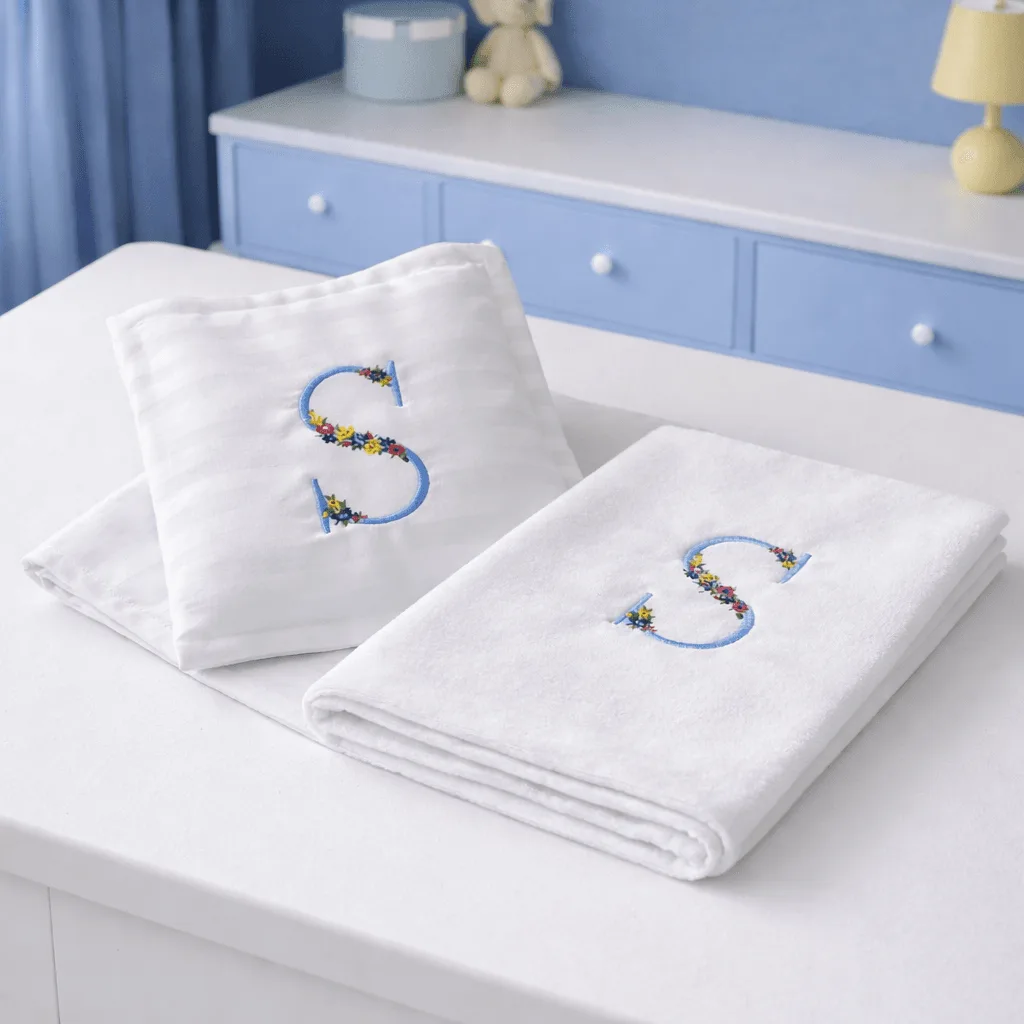 Lenjerie Patut 3 Piese Personalizata, Broderie cu Initiala