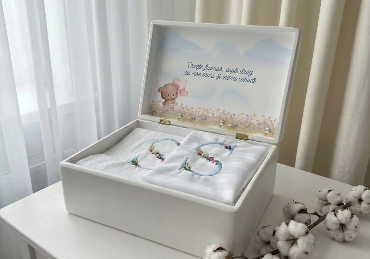 set cadou botez, set cadou copil, set cadou aniversare, cadou mot