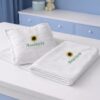 set lenjerie patut 3 piese personalizat cu nume, floarea soarelui