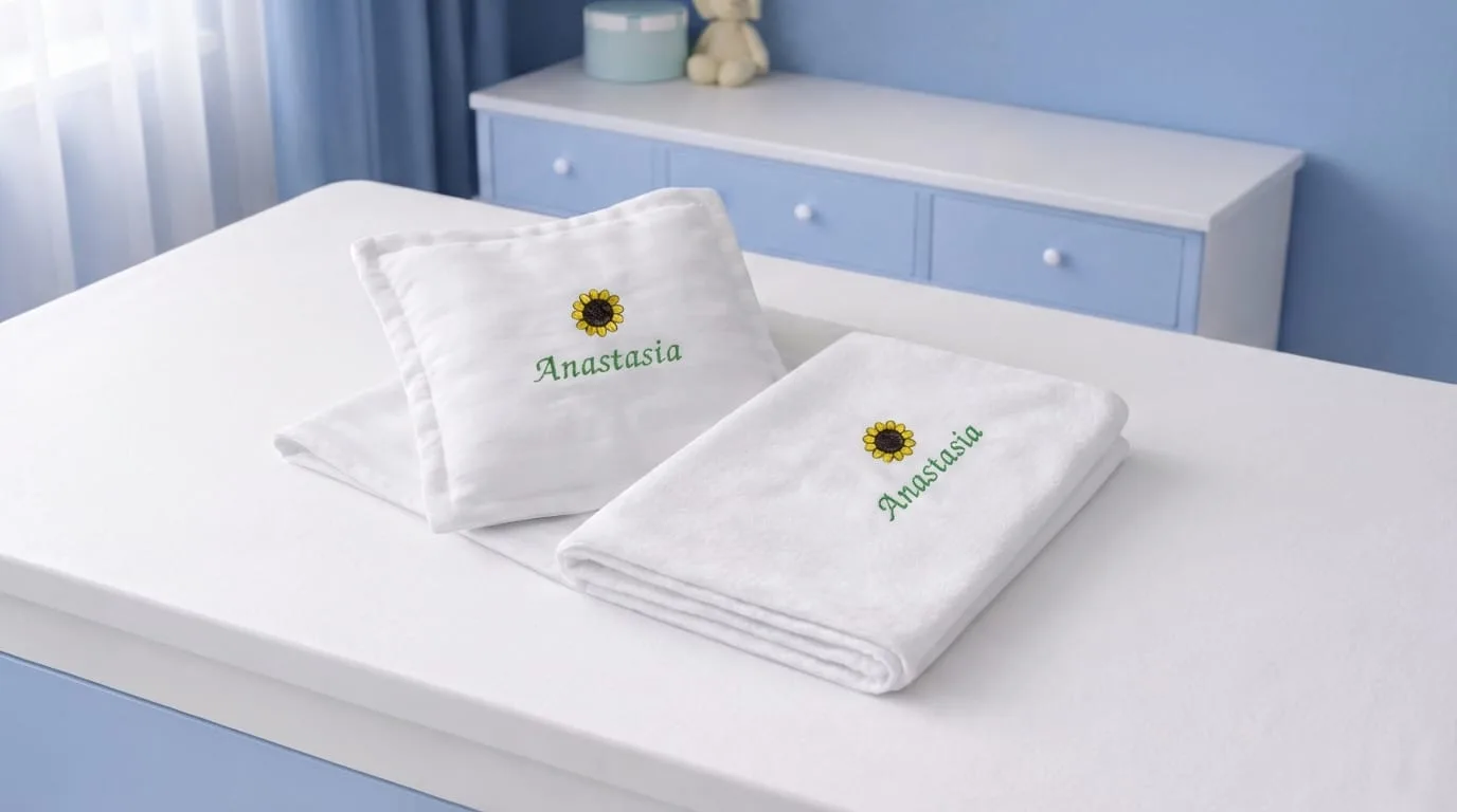 set lenjerie patut 3 piese personalizat cu nume, floarea soarelui
