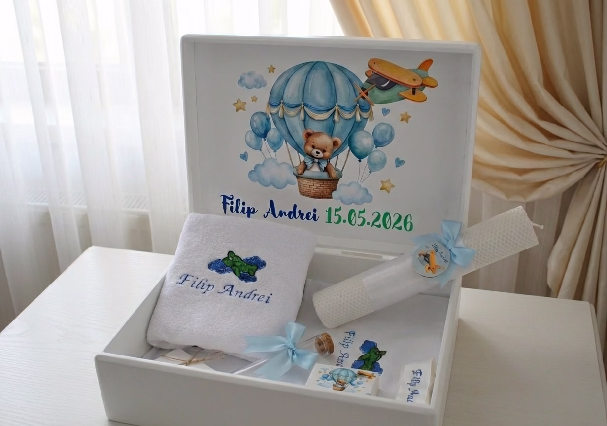 trusou botez model ursulet, trusou pentru baieti, trusou complet