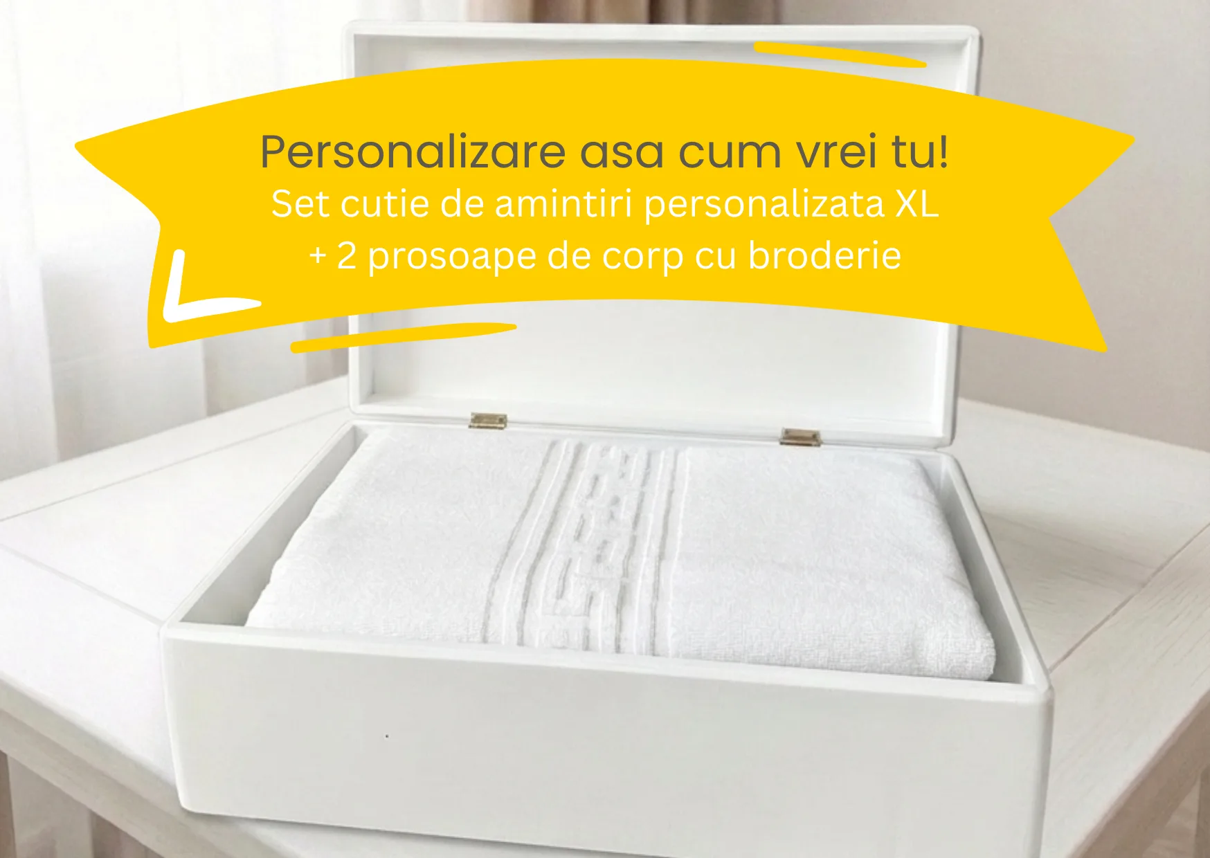 Set cutie de amintiri + 2 prosoape de corp