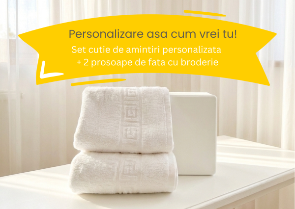 Set cutie de amintiri + 2 prosoape de fata Set cutie de amintiri + 2 prosoape de fata