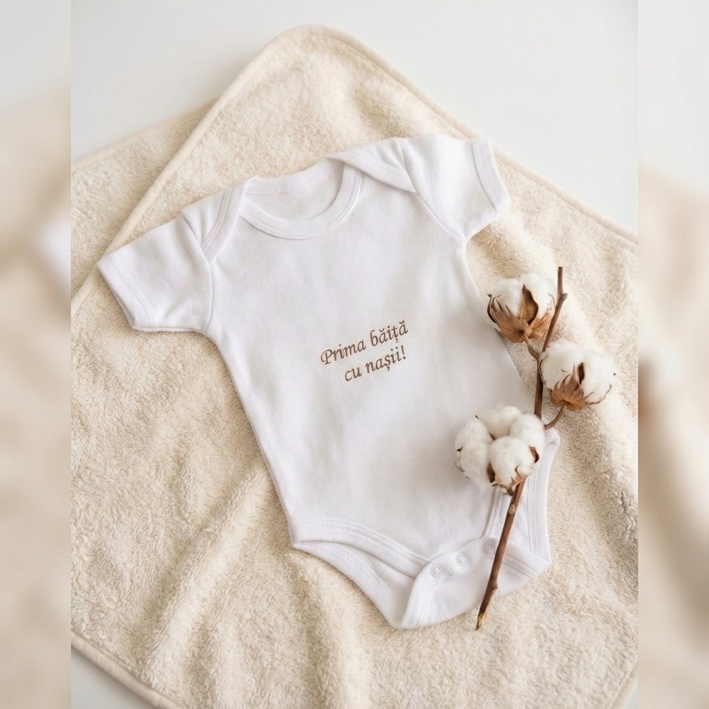 body bebelus personalizat, body brodat cu nume, body prima baita cu nasii
