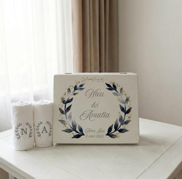 cadou nasi botez, prosoape in cutie cadou