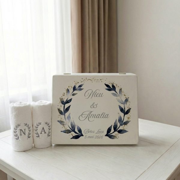 cadou nasi botez, prosoape in cutie cadou