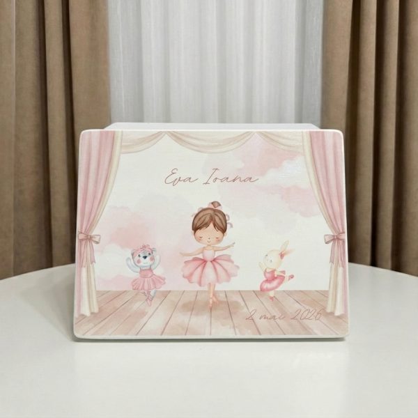 cutie amintiri baby balerina, cutie personalizata balerina, cadou copil balerina, cadou fata balerina