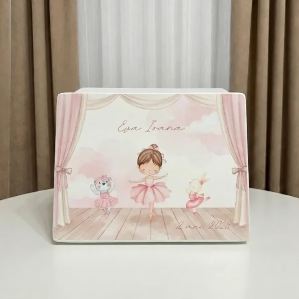 cutie amintiri baby balerina, cutie personalizata balerina, cadou copil balerina, cadou fata balerina