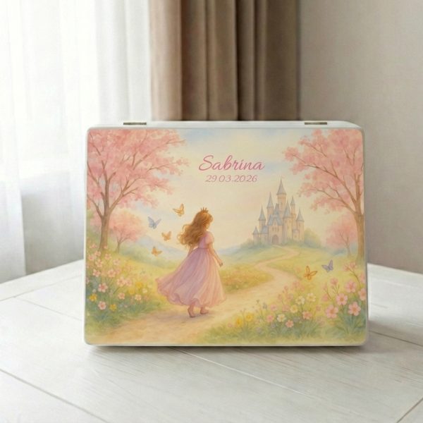 cutie amintiri fata, cutie amintiri printesa, cadou aniversat fata, cadou copil personalizat