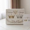 Set Cadou Nasi Botez, Cutie Personalizata + Prosoape Brodate + Felicitare, Model King & Queen