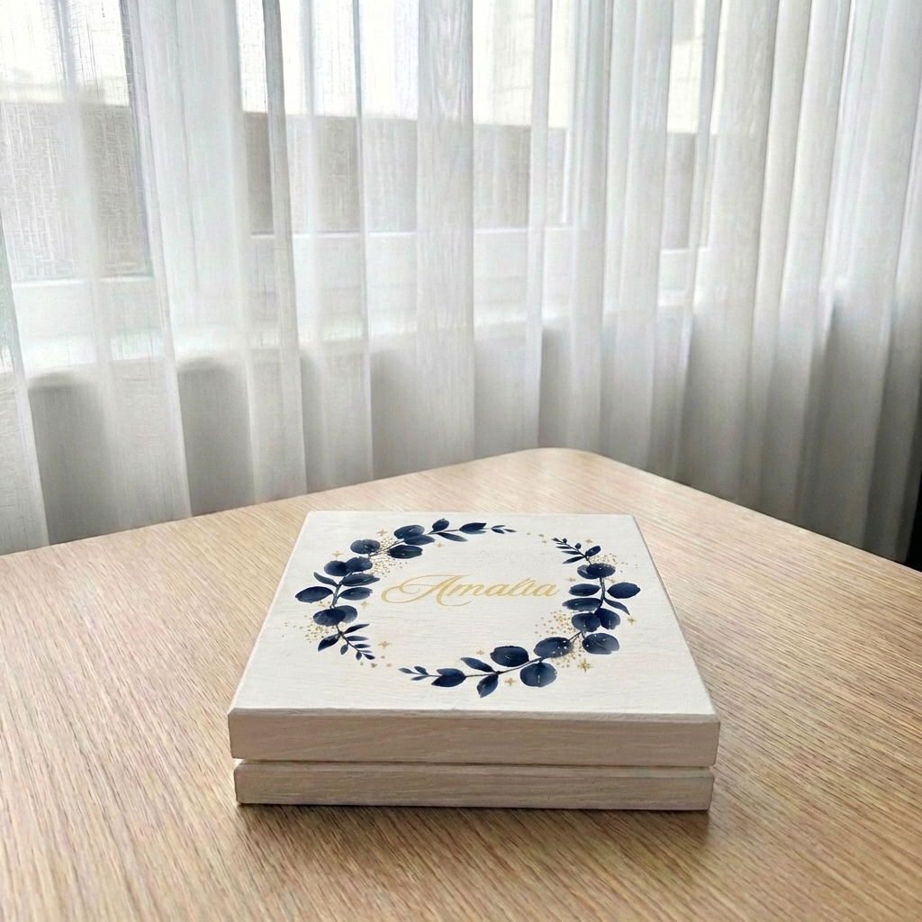 cutie de bijuterii nasa, cutie cadou cu nume, cutie caodu nasa cu mesaj