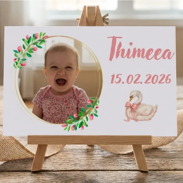 magnet de frigider cu poza, magneti marturii personalizate, lebada