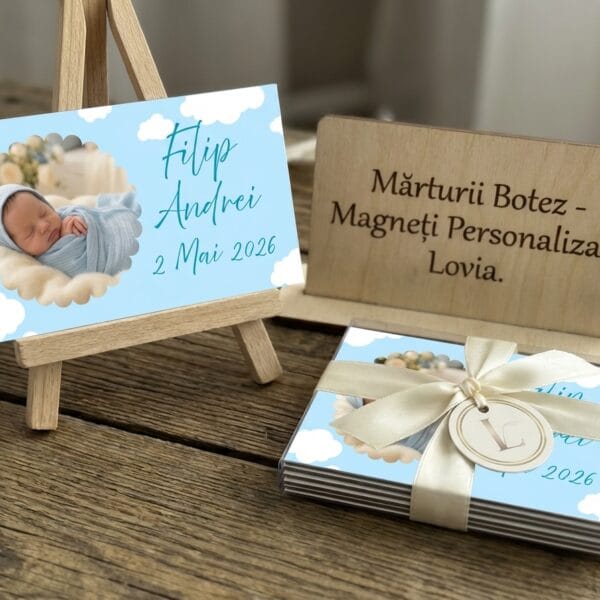 marturii botez baieti, marturii norisori, magneti personalizati cu nume