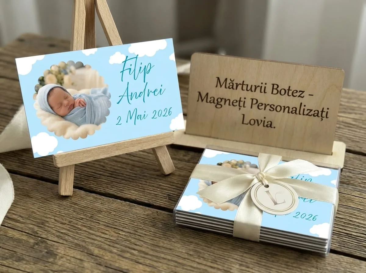 marturii botez baieti, marturii norisori, magneti personalizati cu nume