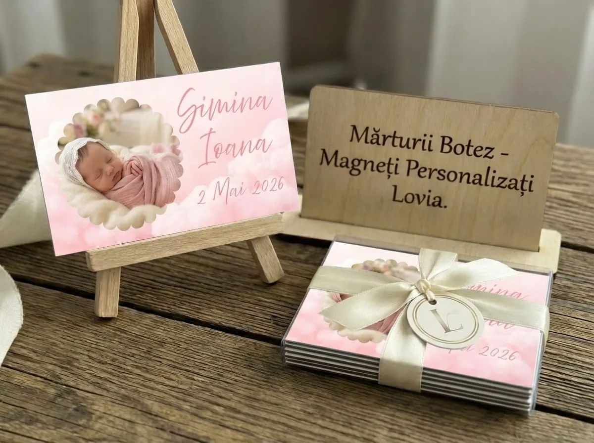 marturii botez magneti personalizati, magneti frigider fetite, marturii botez fata