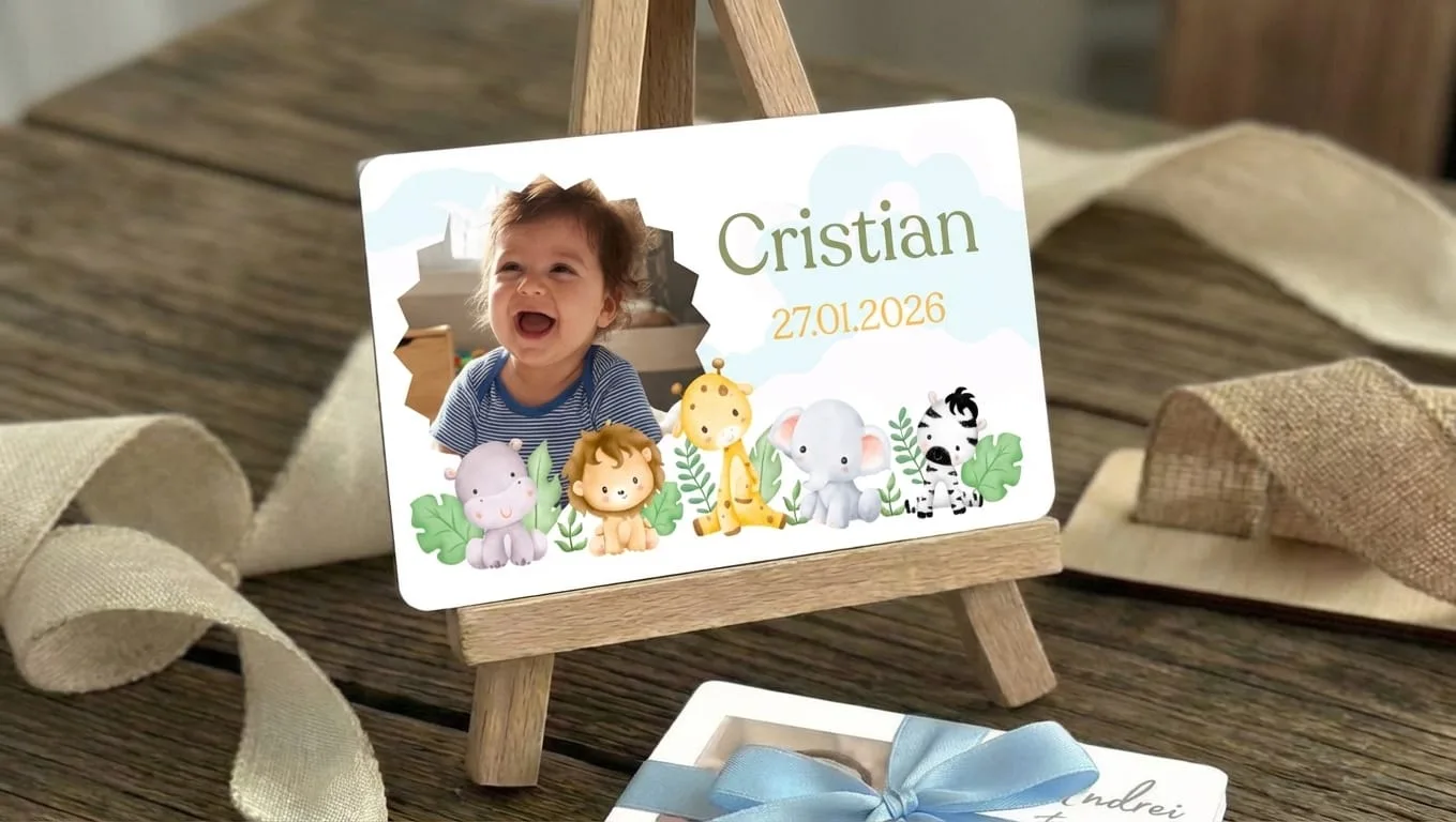 marturii botez safari, magneti botez safari, magneti personalizati