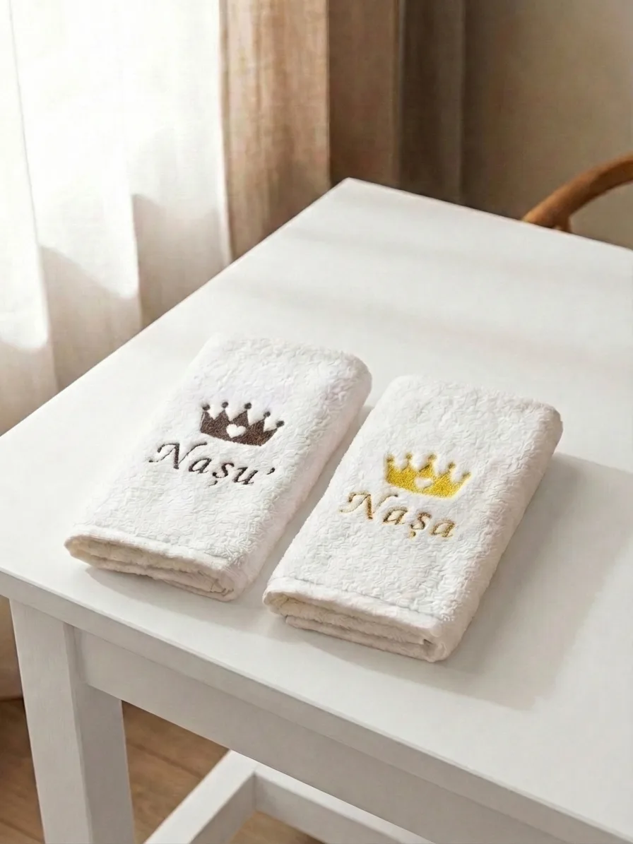 prosoape cadou nasi, cadou nais botez, prosoape personalizate cu coroana, prosoape cu nume