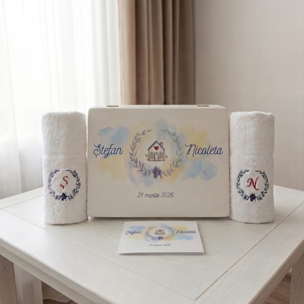 set cadou nasi botez, cadou complet nasi botez, cute amintiri, prosoape brodate