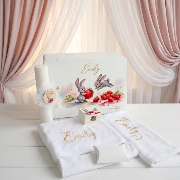 trusou botez iepurasi, trusou botez cu capsuni, trusou botez fete