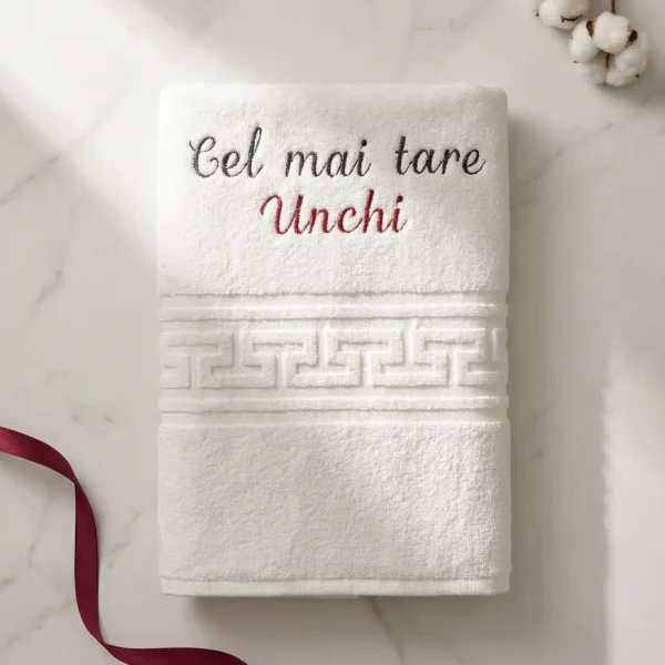 cadou unchi, prosop brodat unchi, idei cadou unchi