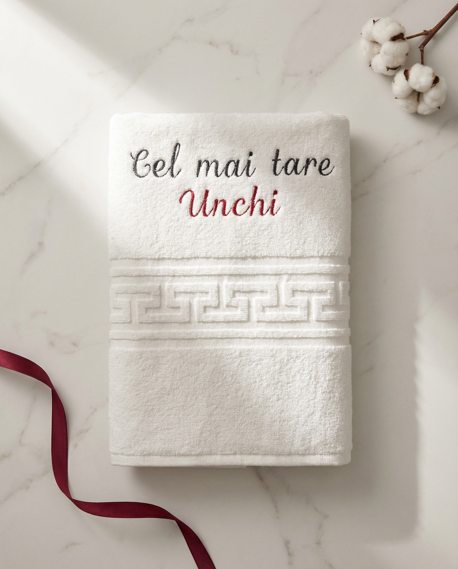 cadou unchi, prosop brodat unchi, idei cadou unchi