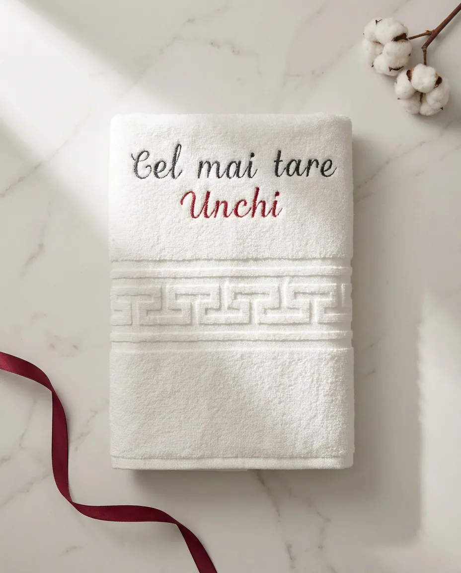 cadou unchi, prosop brodat unchi, idei cadou unchi