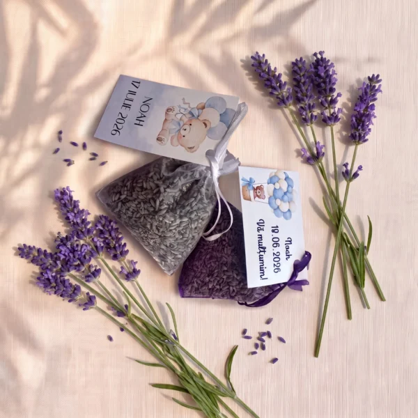 marturii lavanda, saculeti lavanda cu eticheta