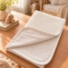 Paturica iarna Tricot alb + muselina alba Paturica de iarna pentru bebelusi, tricot alb + muselina alba, personalizata cu broderie