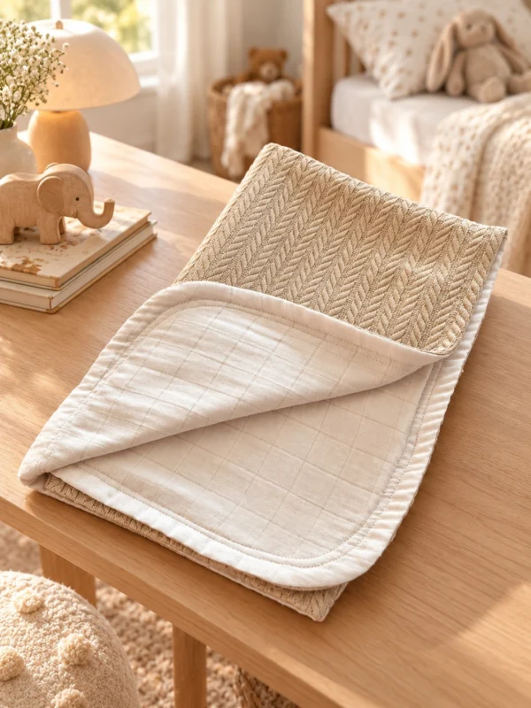 Paturica iarna Tricot crem + muselina alba Paturica de iarna pentru bebelusi, tricot crem + muselina alba, personalizata cu broderie